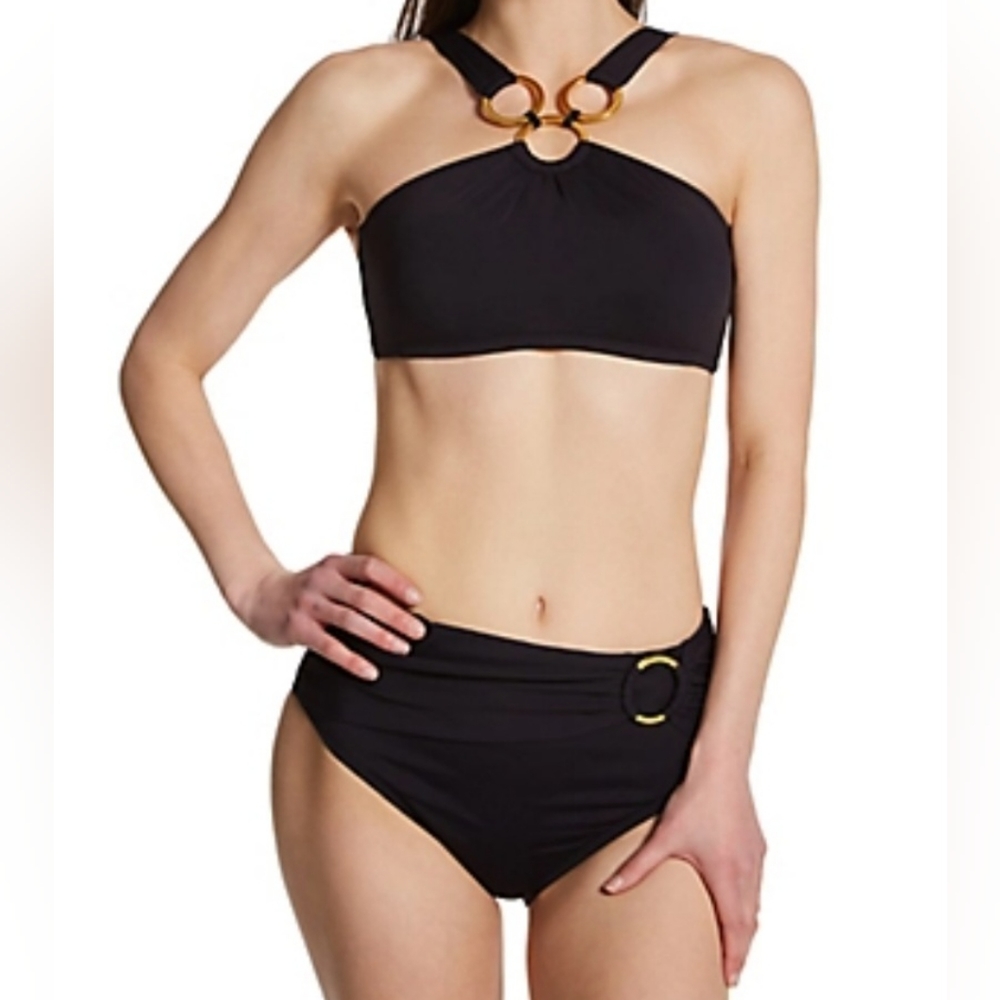 Bleu Rod Beattie Black Bikini with Gold Accents